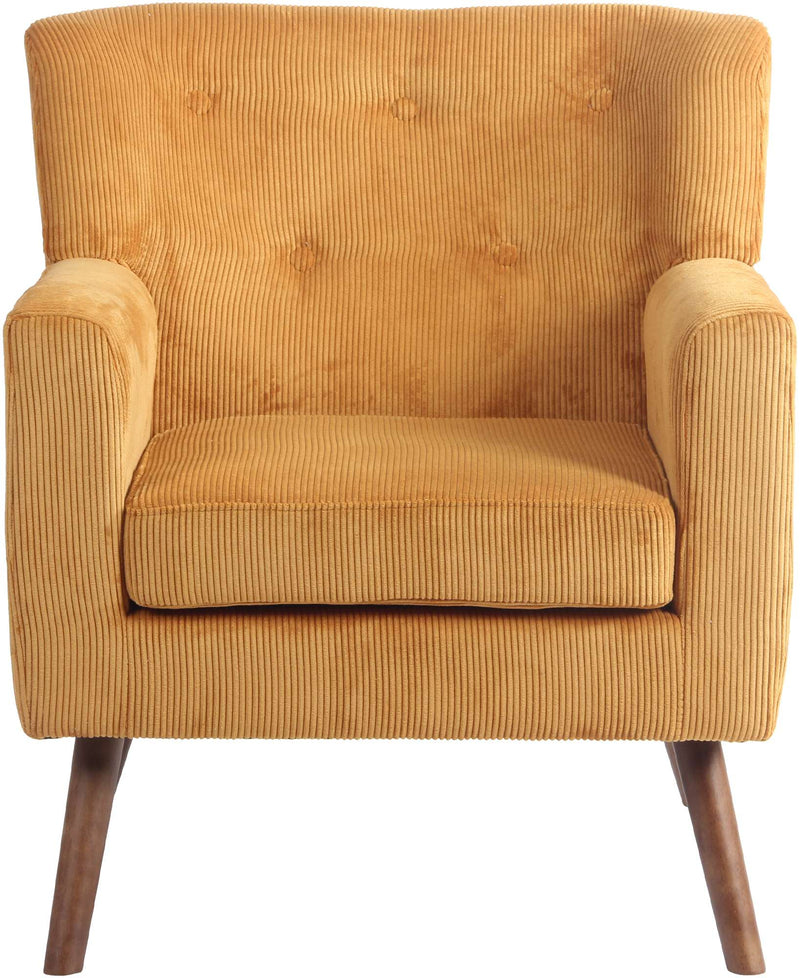 Cord-Polstersessel  dick gepolstert, Holzbeine, Bodenschoner