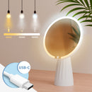 Schminkspiegel mit LED Beleuchtung 3 Farben dimmbar per Touch USB-C rundes Design ABS-Kunststoff