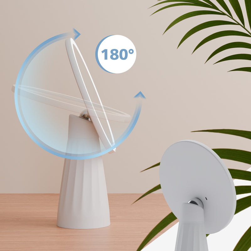 Schminkspiegel mit LED Beleuchtung 3 Farben dimmbar per Touch USB-C rundes Design ABS-Kunststoff
