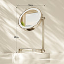 Schminkspiegel mit LED Beleuchtung 3 Farben 360° drehbar & 10x Vergrößerung USB-C inkl. Ablagefach