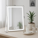 Schminkspiegel mit LED Beleuchtung, hellweißes Licht, aufladbar via USB, für Make-up & Kosmetik