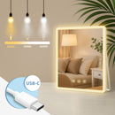 Schminkspiegel mit LED Beleuchtung  1x / 10x Vergrößerung klappbar & tragbar mit Standfuß | ideal für Reise & unterwegs | USB-Kabel