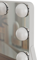 Schminkspiegel mit LED Beleuchtung  1x / 10x Vergrößerung klappbar & tragbar mit Standfuß | ideal für Reise & unterwegs | USB-Kabel