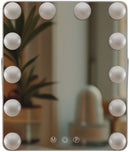 Schminkspiegel mit LED Beleuchtung  1x / 10x Vergrößerung klappbar & tragbar mit Standfuß | ideal für Reise & unterwegs | USB-Kabel