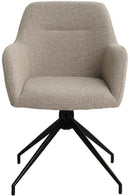 Esszimmerstuhl drehbar mit Armlehnen Teddystoff gepolstert Metallgestell 120 kg belastbar