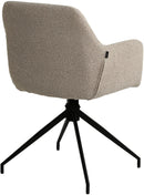 Esszimmerstuhl drehbar mit Armlehnen Teddystoff gepolstert Metallgestell 120 kg belastbar