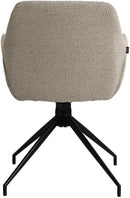 Esszimmerstuhl drehbar mit Armlehnen Teddystoff gepolstert Metallgestell 120 kg belastbar