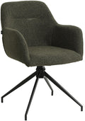 Esszimmerstuhl drehbar mit Armlehnen Teddystoff gepolstert Metallgestell 120 kg belastbar
