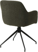 Esszimmerstuhl drehbar mit Armlehnen Teddystoff gepolstert Metallgestell 120 kg belastbar