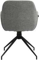 Esszimmerstuhl drehbar mit Armlehnen Teddystoff gepolstert Metallgestell 120 kg belastbar