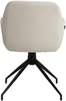 Esszimmerstuhl drehbar mit Armlehnen Teddystoff gepolstert Metallgestell 120 kg belastbar