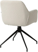 Esszimmerstuhl drehbar mit Armlehnen Teddystoff gepolstert Metallgestell 120 kg belastbar