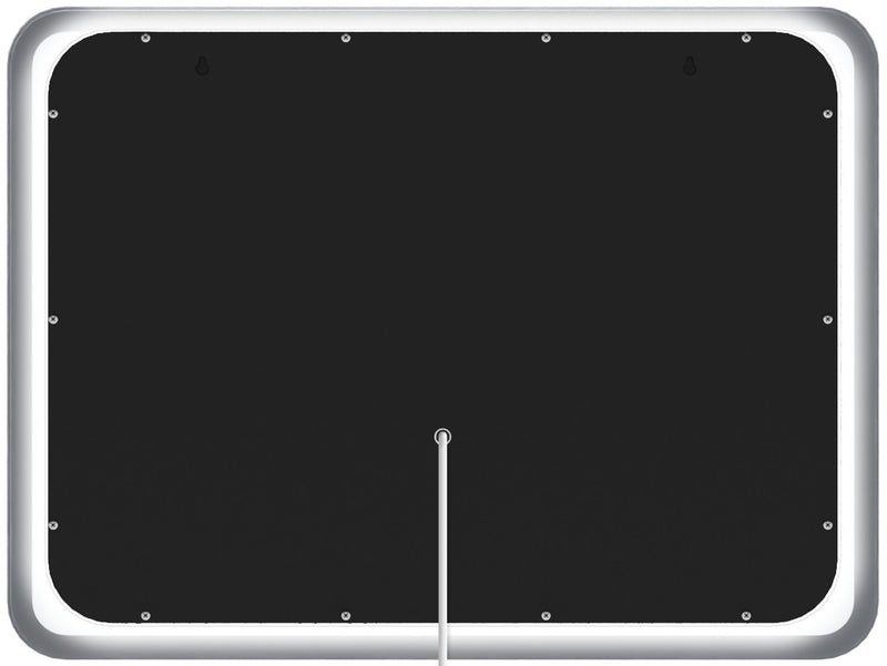 Badezimmerspiegel mit LED Beleuchtung und Anti-Beschlag Funktion. IP44 Spritzwasserschutz, 3 Lichtfarben, dimmbar. Touch-Bedienung für Beleuchtungseinstellungen.