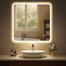 LED Badspiegel Spiegel mit Beleuchtung & Berührungssensor 2x Steckdosen Spritzwasserschutz IP44 Für Badezimmer & WC Weiß