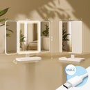 Schminkspiegel  mit LED Beleuchtung 3x Vergrößerung Touch Sensor & Dimmer 3 Farbtemperaturen aufladbar via USB für Make-up