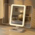 Schminkspiegel  mit LED Beleuchtung 3x Vergrößerung Touch Sensor & Dimmer 3 Farbtemperaturen aufladbar via USB für Make-up