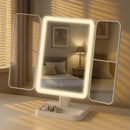Schminkspiegel  mit LED Beleuchtung 3x Vergrößerung Touch Sensor & Dimmer 3 Farbtemperaturen aufladbar via USB für Make-up