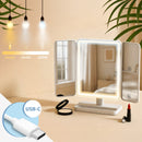 Schminkspiegel  mit LED Beleuchtung 3x Vergrößerung Touch Sensor & Dimmer 3 Farbtemperaturen aufladbar via USB für Make-up