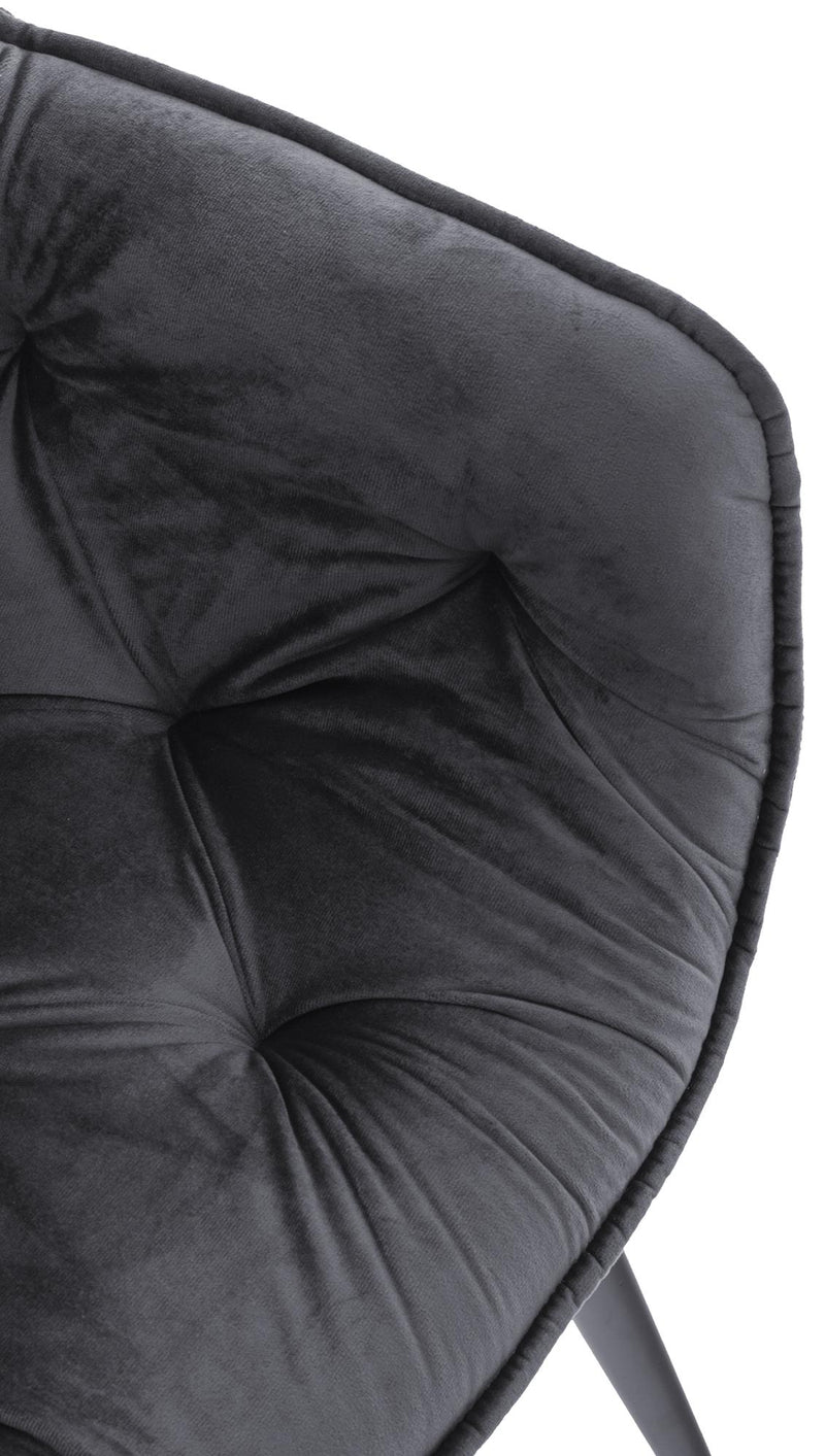 Esszimmerstuhl mit Armlehnen Samtbezug gepolstert - Moderner Sessel mit Metallgestell 150 kg belastbar