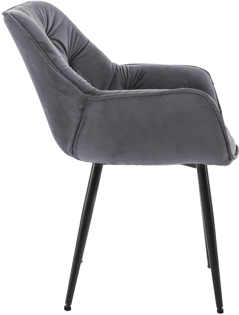 Esszimmerstuhl mit Armlehnen Samtbezug gepolstert - Moderner Sessel mit Metallgestell 150 kg belastbar