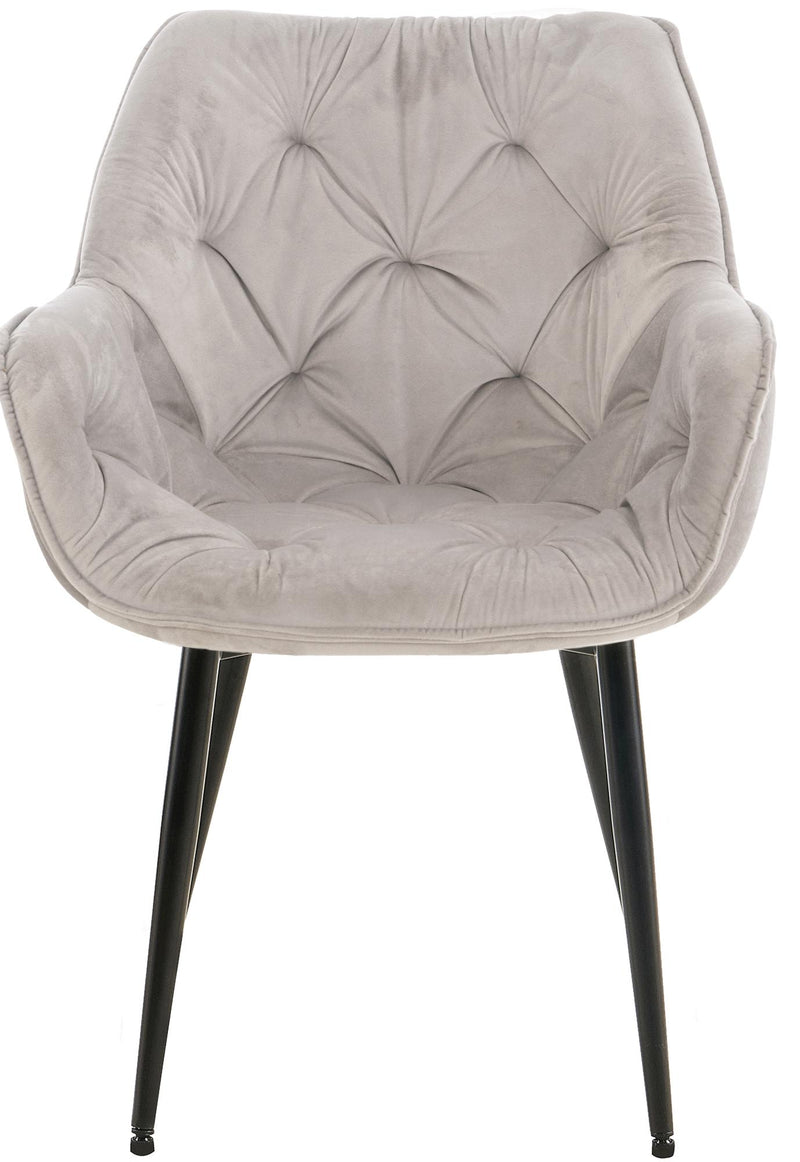 Esszimmerstuhl mit Armlehnen Samtbezug gepolstert - Moderner Sessel mit Metallgestell 150 kg belastbar