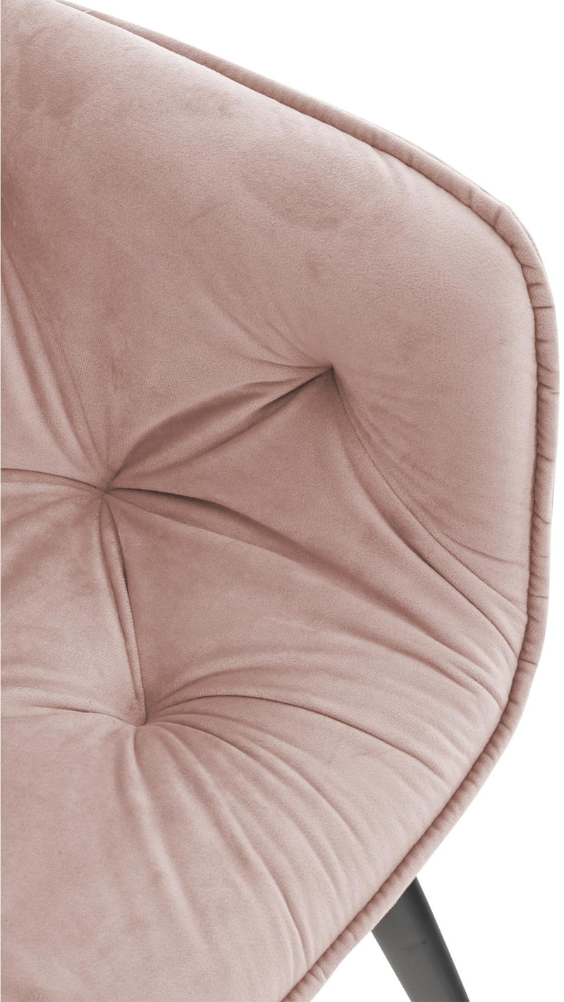Esszimmerstuhl mit Armlehnen Samtbezug gepolstert - Moderner Sessel mit Metallgestell 150 kg belastbar