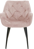 Esszimmerstuhl mit Armlehnen Samtbezug gepolstert - Moderner Sessel mit Metallgestell 150 kg belastbar