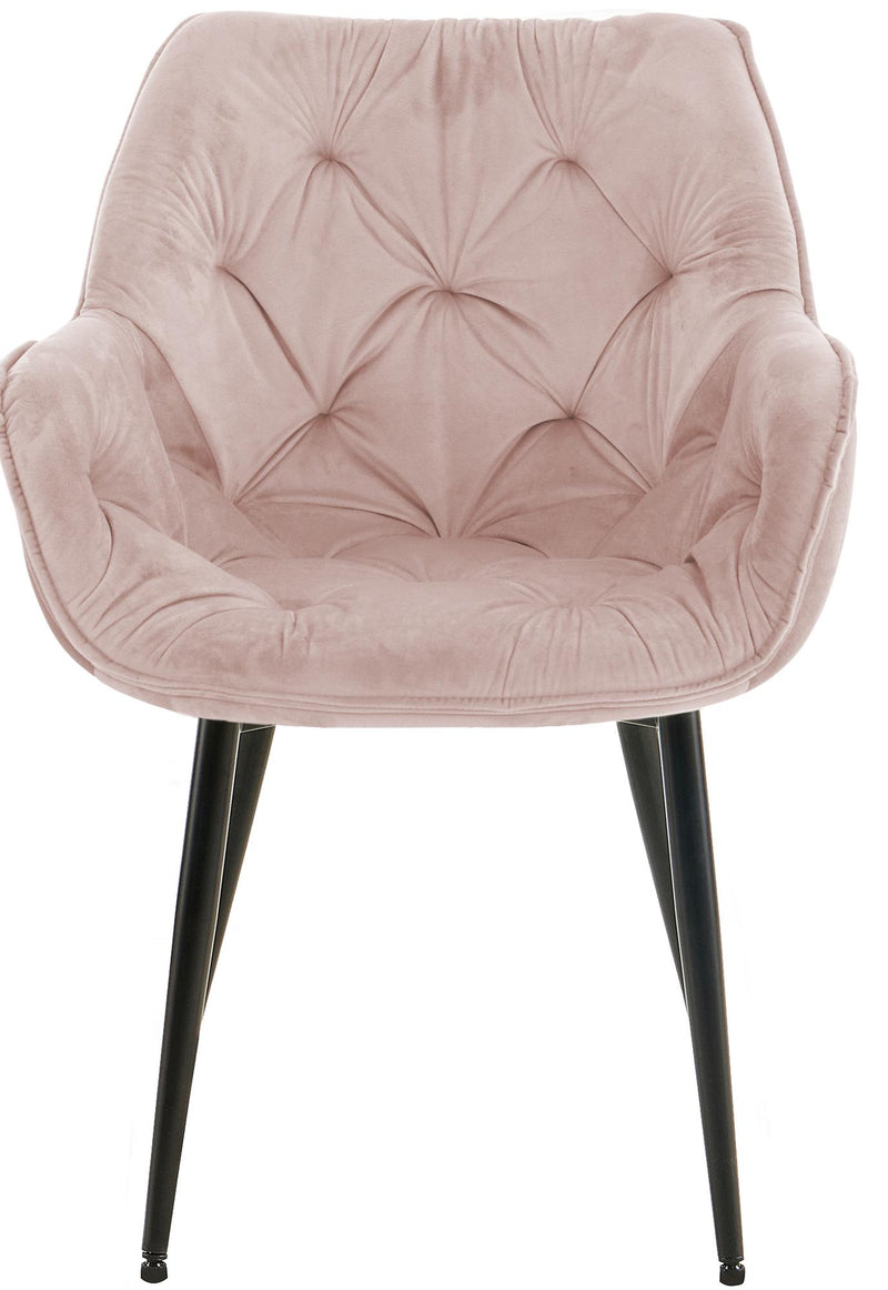 Esszimmerstuhl mit Armlehnen Samtbezug gepolstert - Moderner Sessel mit Metallgestell 150 kg belastbar