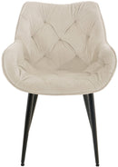 Esszimmerstuhl mit Armlehnen Samtbezug gepolstert - Moderner Sessel mit Metallgestell 150 kg belastbar