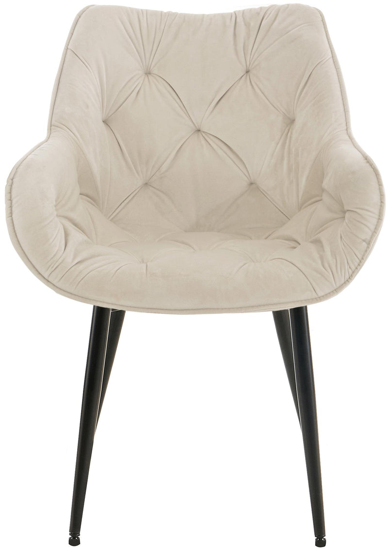 Esszimmerstuhl mit Armlehnen Samtbezug gepolstert - Moderner Sessel mit Metallgestell 150 kg belastbar