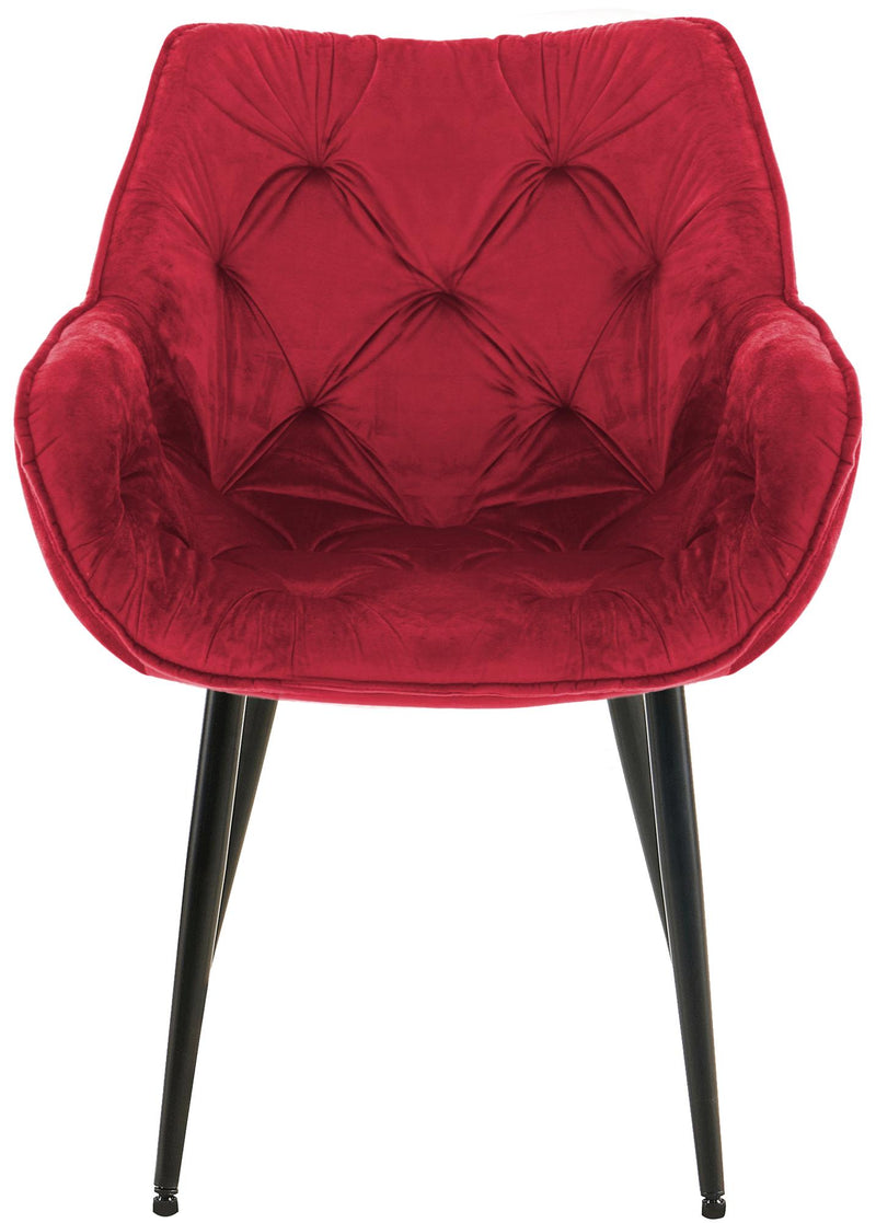 Esszimmerstuhl mit Armlehnen Samtbezug gepolstert - Moderner Sessel mit Metallgestell 150 kg belastbar