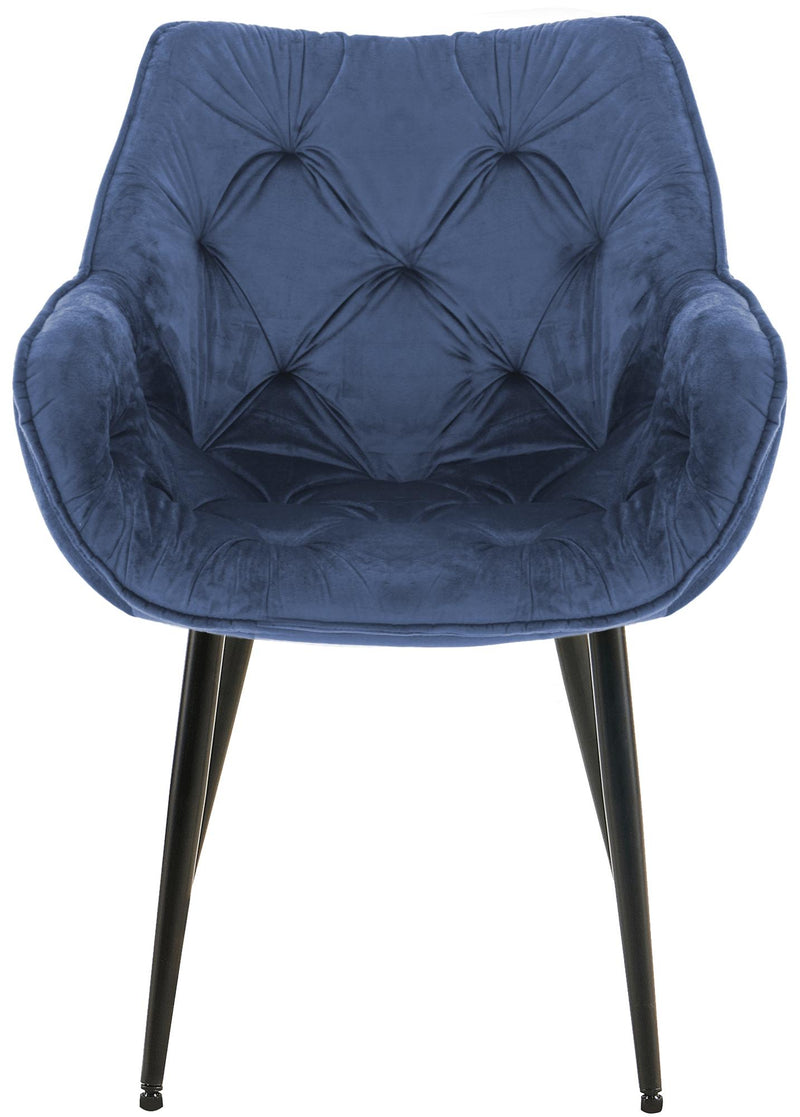 Esszimmerstuhl mit Armlehnen Samtbezug gepolstert - Moderner Sessel mit Metallgestell 150 kg belastbar