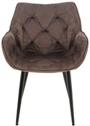 Esszimmerstuhl mit Armlehnen Samtbezug gepolstert - Moderner Sessel mit Metallgestell 150 kg belastbar