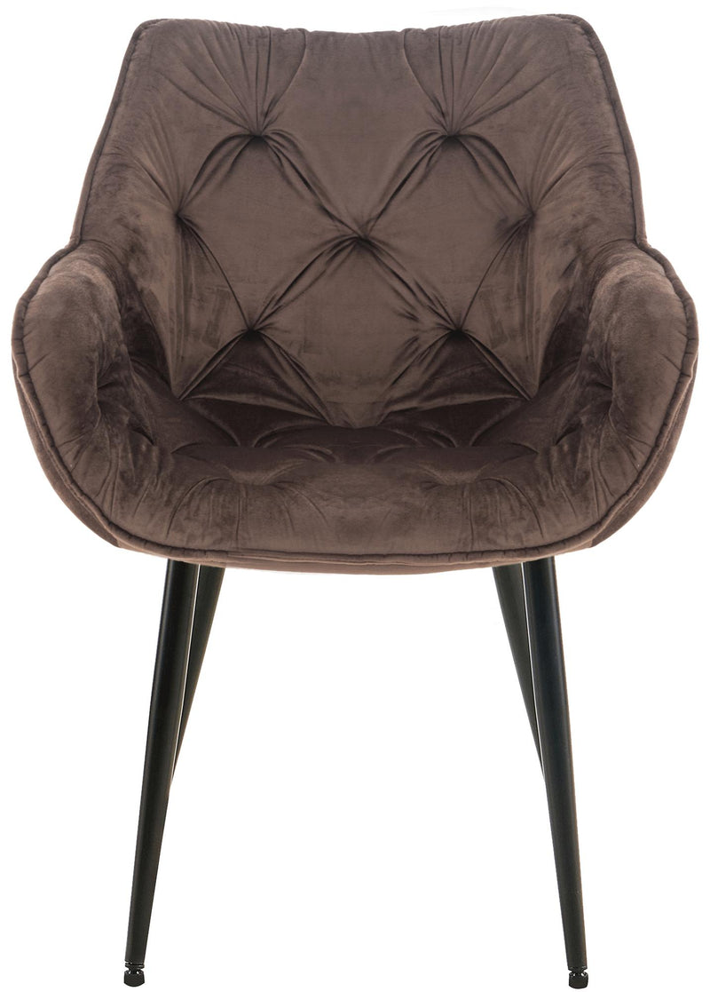 Esszimmerstuhl mit Armlehnen Samtbezug gepolstert - Moderner Sessel mit Metallgestell 150 kg belastbar