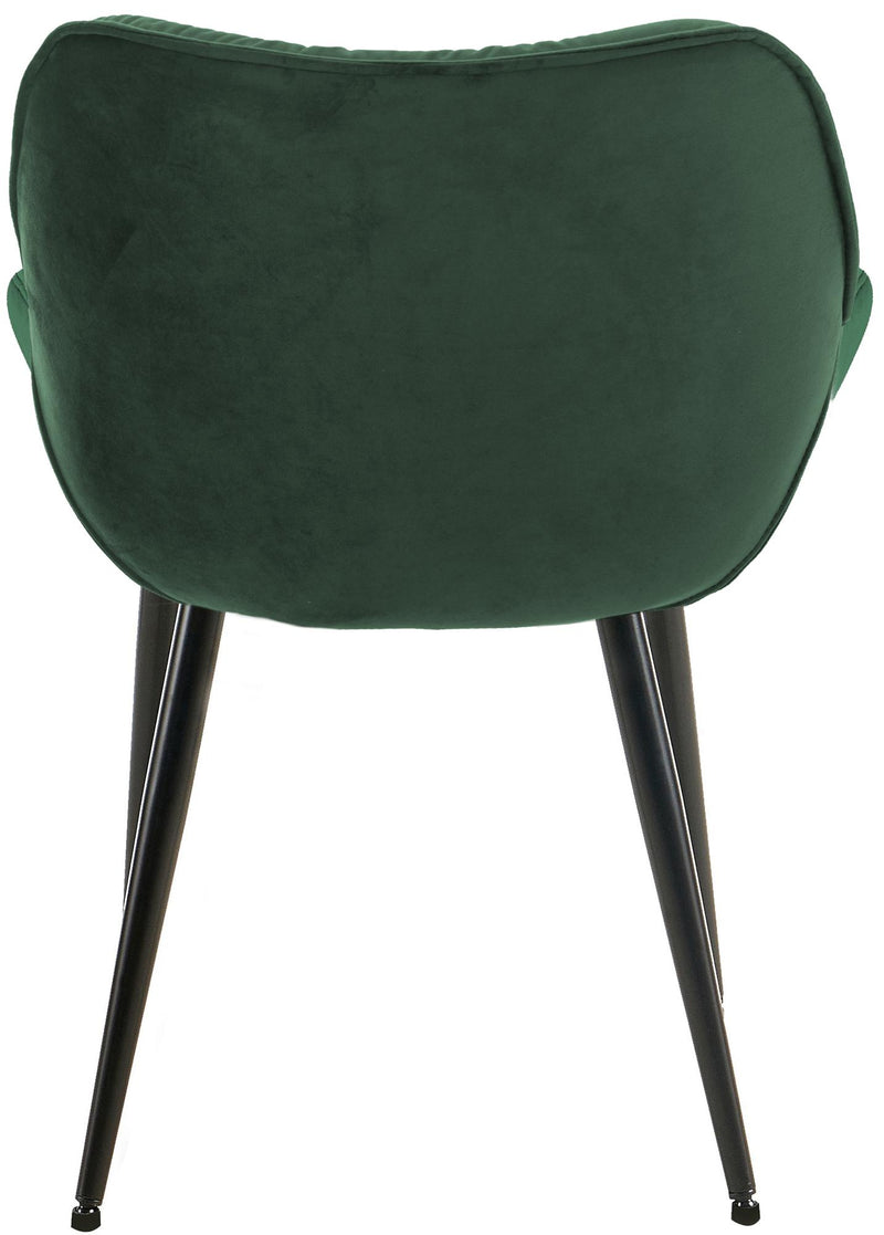 Esszimmerstuhl mit Armlehnen Samtbezug gepolstert - Moderner Sessel mit Metallgestell 150 kg belastbar