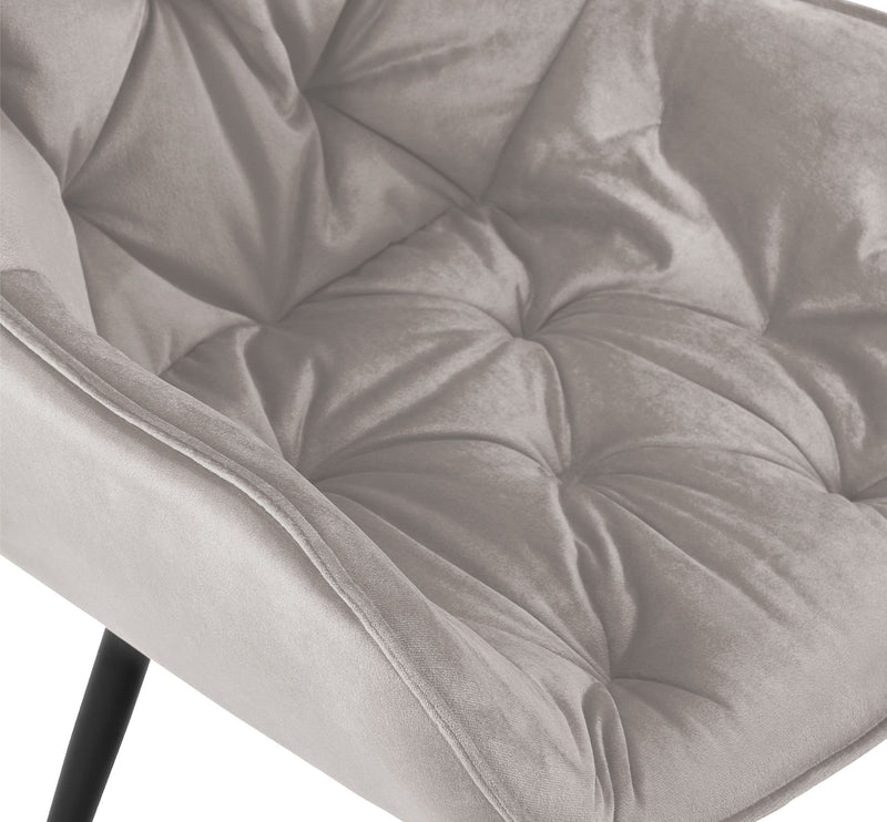 2er Set Elegante Samtstühle Luxuriöses Design Stabiles Metallgestell