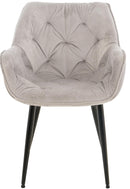 2er Set Elegante Samtstühle Luxuriöses Design Stabiles Metallgestell