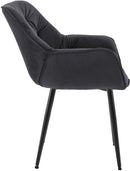 2er Set Elegante Samtstühle Luxuriöses Design Stabiles Metallgestell