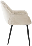 2er Set Elegante Samtstühle Luxuriöses Design Stabiles Metallgestell