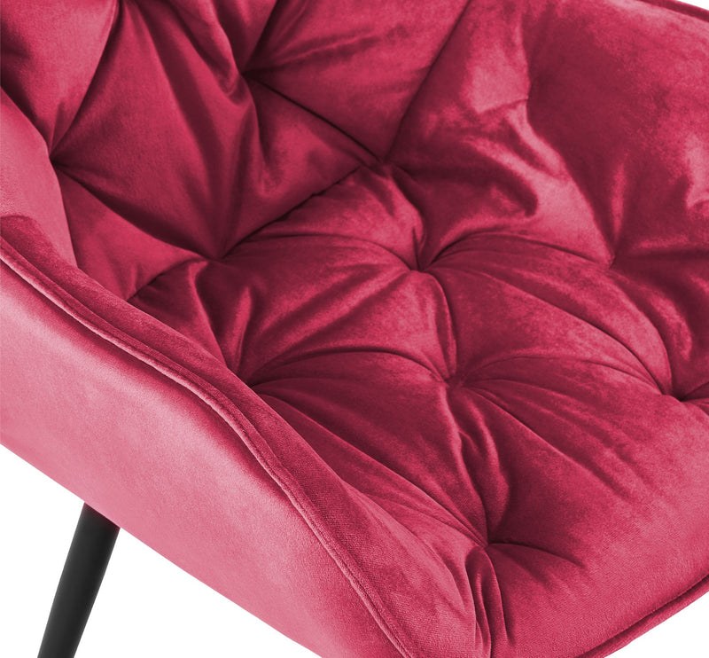 2er Set Elegante Samtstühle Luxuriöses Design Stabiles Metallgestell