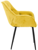 2er Set Elegante Samtstühle Luxuriöses Design Stabiles Metallgestell