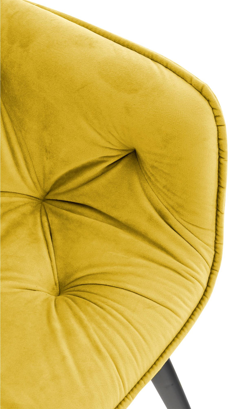 2er Set Elegante Samtstühle Luxuriöses Design Stabiles Metallgestell