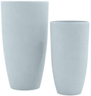 Pflanzkübel 2er Set Fiberclay - Wetterfest für Innen & Außen mit Ablauflöchern