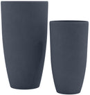 Pflanzkübel 2er Set Fiberclay - Wetterfest für Innen & Außen mit Ablauflöchern