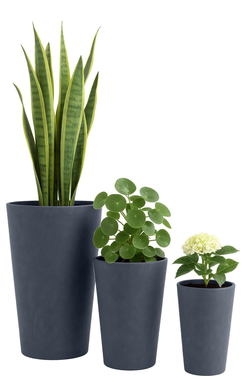 3er Set Pflanzkübel rund 3