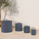 Pflanzkübel mit Ablauflöchern und Stellkanten Fiberclay Material 4er Set