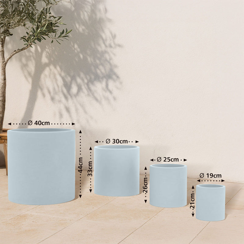 Pflanzkübel mit Ablauflöchern und Stellkanten Fiberclay Material 4er Set