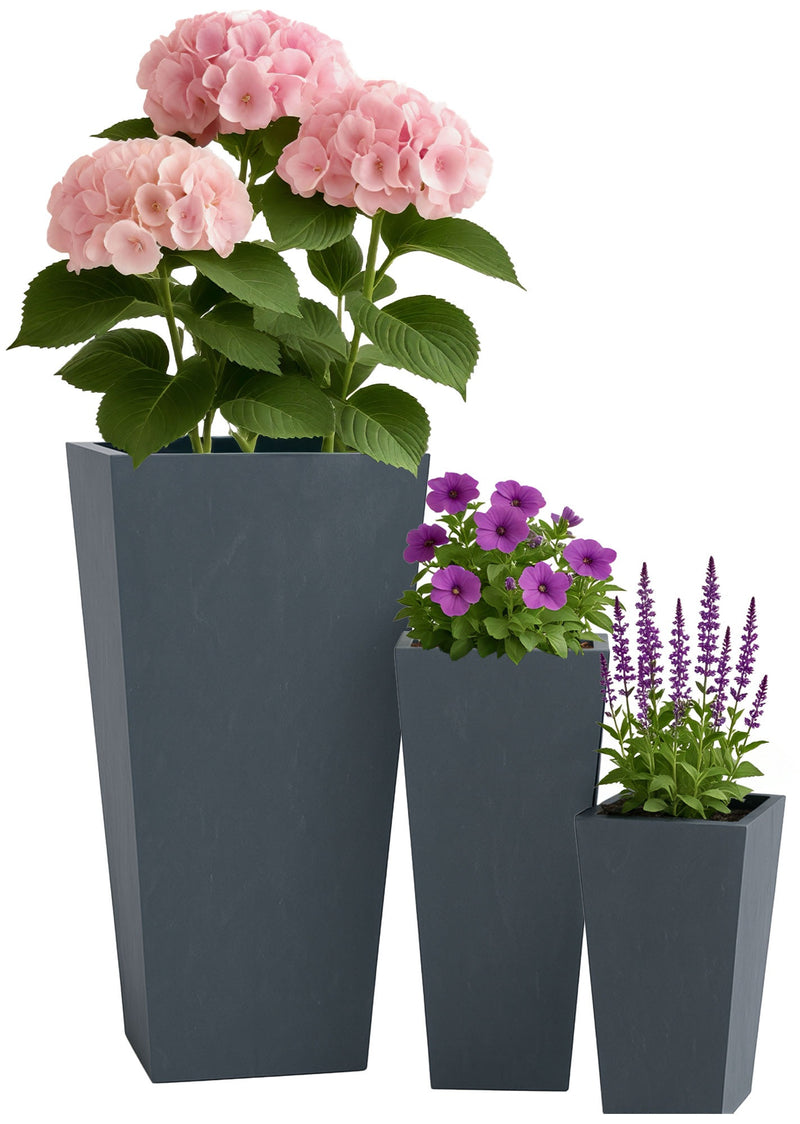 3er Set Pflanzkübel quadratisch 2