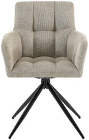 2er-Set Esszimmerstühle  Stoff, 180°-Schwenk, gepolstert