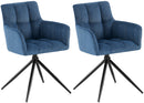 2er-Set Esszimmerstühle  Stoff, 180°-Schwenk, gepolstert